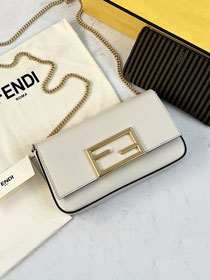 Fendi original calfskin wallet on chain 8BS032 white