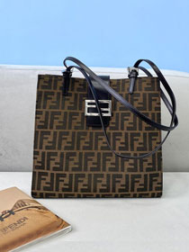 Fendi original fabric medium tote bag 8BR317 brown