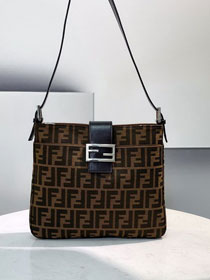 Fendi original fabric medium tote bag 8BR331 brown