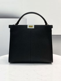 Fendi original grained calfskin medium peekaboo Iseeu tote 7VA527 black