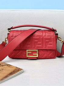 Fendi original lambskin medium baguette bag 8BR600 red