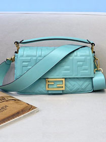 Fendi original lambskin medium baguette bag 8BR600 sky blue