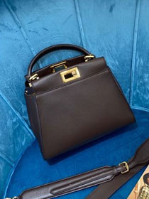 Fendi original lambskin small peekaboo bag 8BN244-2 dark coffee