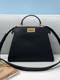 Fendi original calfskin small peekaboo ISeeU bag 8BN327 black