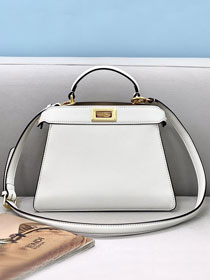 Fendi original calfskin small peekaboo ISeeU bag 8BN327 white