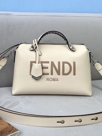 Fendi original calfskin medium by the way boston bag 8BL146 white