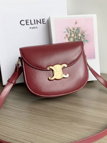 Celine original calfskin teen besace triomphe bag 110413 carmin