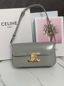 Celine original calfskin triomphe shoulder bag 194143 grey