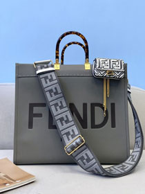 Fendi original calfskin large sunshine shopper bag 8BH372 grey