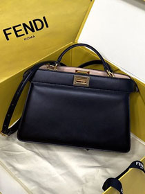 Fendi original calfskin small peekaboo ISeeU bag 8BN330 black