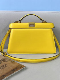 Fendi original calfskin small peekaboo ISeeU bag 8BN330 yellow