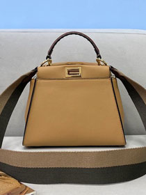 Fendi original calfskin small peekaboo bag 8BN244 apricot