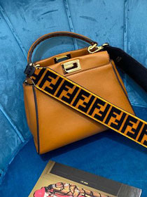 Fendi original calfskin small peekaboo bag 8BN244 brown