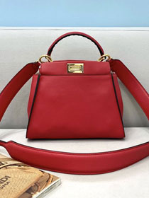 Fendi original calfskin small peekaboo bag 8BN244 red