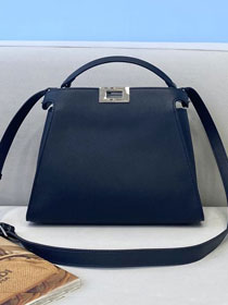 Fendi original calfskin small peekaboo bag 8BN255 navy blue