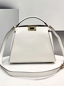 Fendi original calfskin small peekaboo bag 8BN255 white