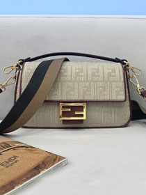 Fendi original canvas medium baguette bag 8BR600 beige