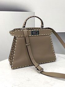 Fendi original grained calfskin small peekaboo ISeeU bag 8BN327 grey