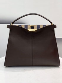 Fendi original calfskin large peekaboo Iseeu tote 7VA528 dark brown