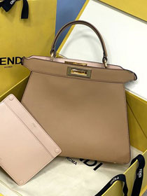 Fendi original calfskin medium peekaboo ISeeU bag 8BN321 apricot