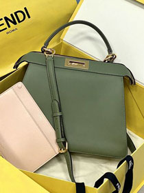 Fendi original calfskin medium peekaboo ISeeU bag 8BN321 green