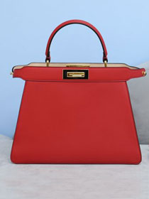 Fendi original calfskin medium peekaboo ISeeU bag 8BN321 red