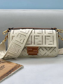 Fendi original canvas medium baguette bag 8BR600 off-white