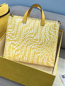 Fendi original canvas medium shopping bag 8BH395 yellow