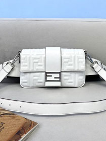 Fendi original lambskin baguette belt bag 7VA472 white