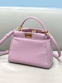 Fendi original lambskin small peekaboo bag 8BN244 light purple