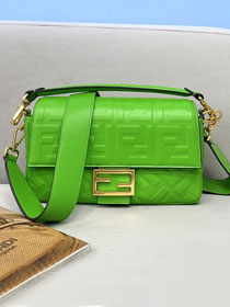 Fendi original lambskin medium baguette bag 8BR600 green