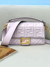 Fendi original lambskin medium baguette bag 8BR600 light purple