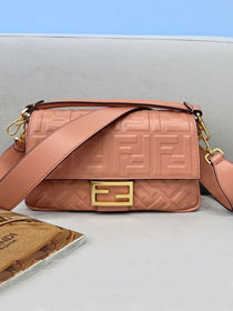 Fendi original lambskin medium baguette bag 8BR600 shrimp pink