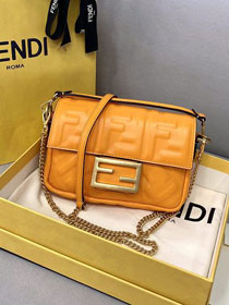 Fendi original lambskin mini baguette bag 8BS017 orange