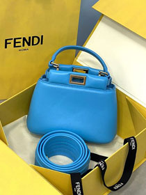 Fendi original lambskin mini peekaboo bag 8BN241 blue