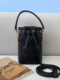 Fendi original calfskin small mon tresor bucket bag 8BS010 black