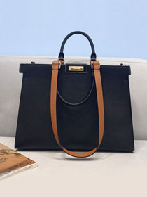 Fendi original calfskin medium X-Tote bag 8BH375 black