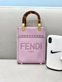 Fendi original calfskin mini sunshine shopper bag 8BS051 light purple