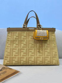 Fendi original canvas large X-Tote bag 8BH374 light yellow