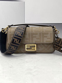 Fendi original canvas medium baguette bag 8BR600 grey