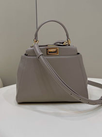 Fendi original lambskin small peekaboo bag 8BN244 light grey