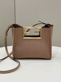 Fendi fabirc mini way handbag 8BS054 apricot