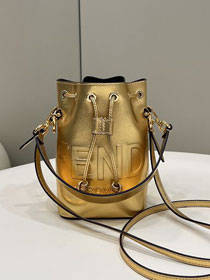 Fendi original calfskin small mon tresor bucket bag 8BS010 gold