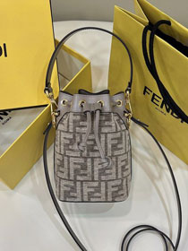 Fendi original fabric small mon tresor bucket bag 8BS010 grey