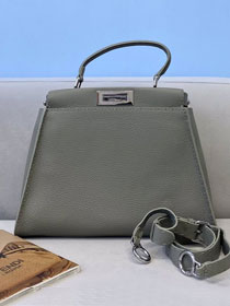 Fendi original grained calfskin medium peekaboo bag 8BN240-4 grey