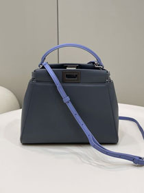 Fendi original lambskin small peekaboo bag 8BN244 grey&blue