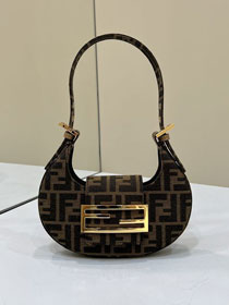 Fendi original fabric cookie mini hobo bag 8BS065 coffee