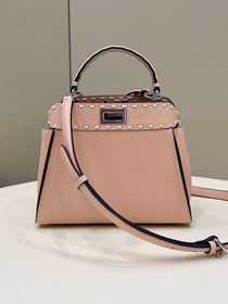 Fendi original grained calfskin small peekaboo bag 8BN244 pink