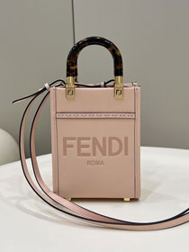 Fendi original calfskin mini sunshine shopper bag 8BS051 pink