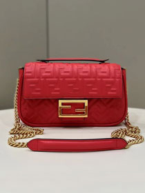 Fendi original lambskin chain baguette bag 8BR793 red